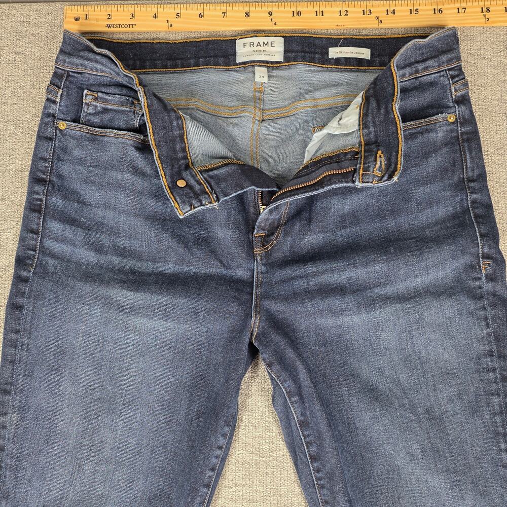FRAME WOMENS LE SKINNY DE JEANNE REMI JEANS SIZE 34 ALTERED INSEAM 27" TO 29" - Picture 11 of 12